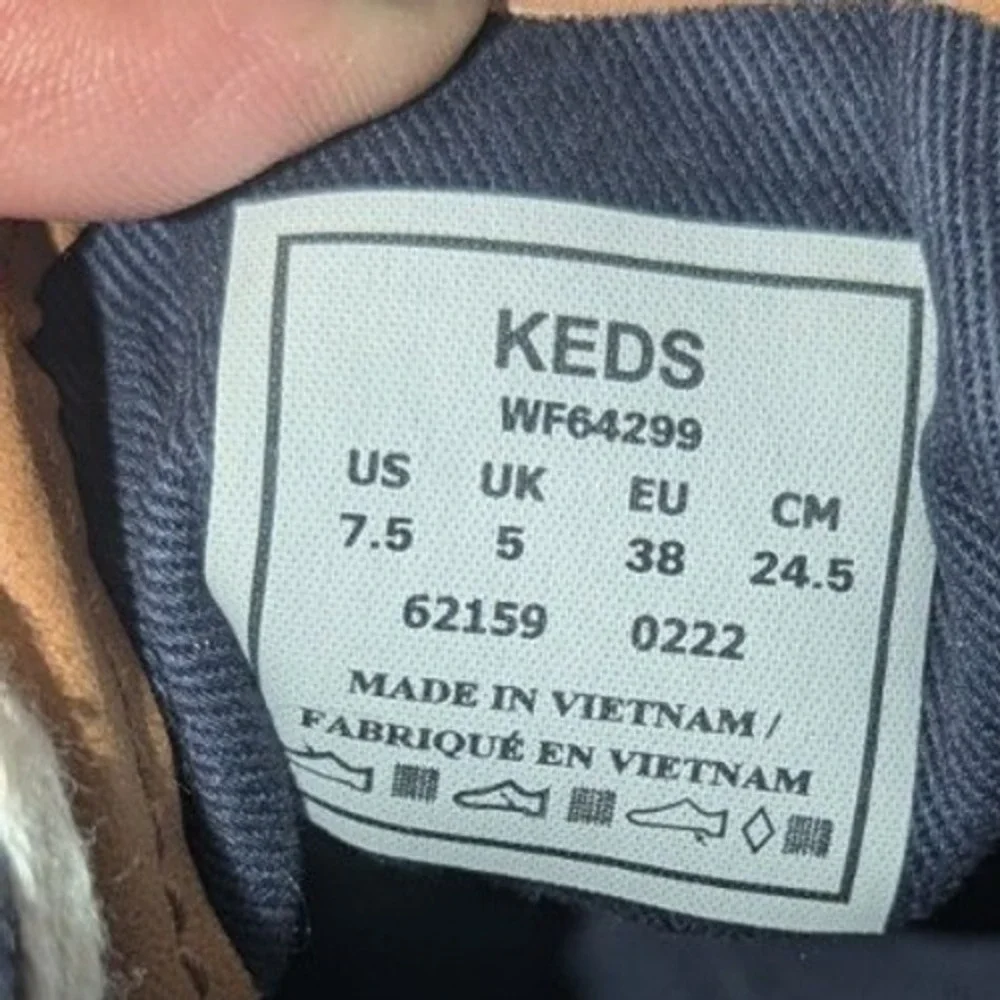 Coastal Preppy Platform Sneakers Keds Triple Kick Chambray Blue Womens 7.5